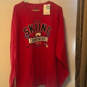 1 NWT Red Long Sleeve Champion NCAA Skiing Championship Size XXL